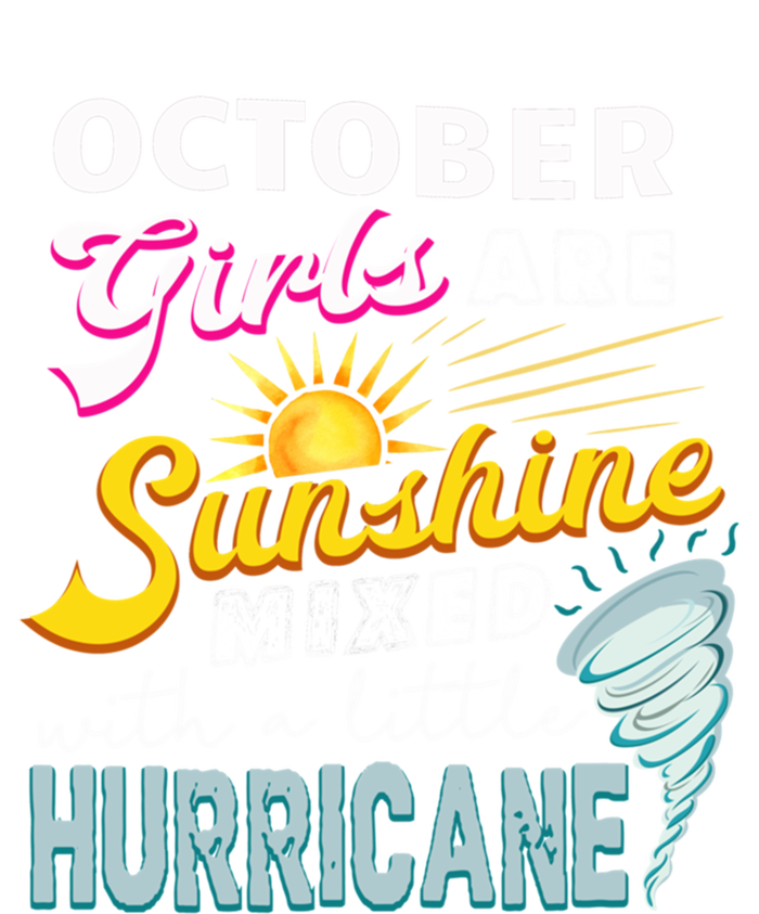 October Girls Are Sunshine Mixed Hurricane Bday Gift Kids Long Sleeve Shirt