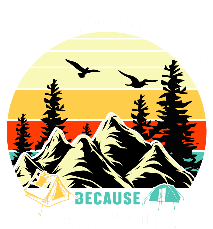 Humor I Love Camping Because I Hate People Retro Sunset Pajama Set