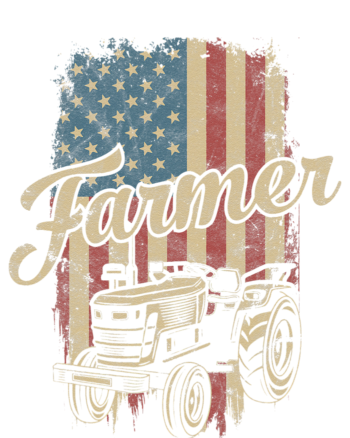 Tractor American USA Flag Funny Farmer Rancher Farming T-Shirt