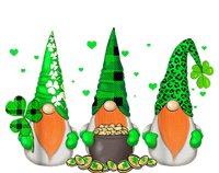 Three Gnomes Holding Shamrock Leopard Plaid St Patrick's Day T-Shirt