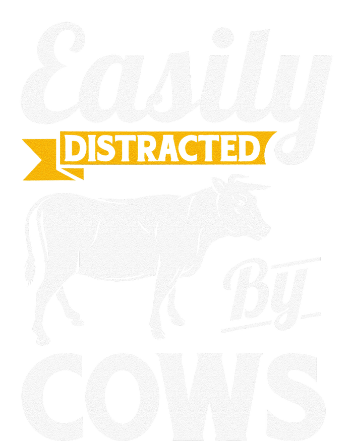 Easily Distracted By Cows Funny Cow Famers Performance Long Sleeve Polo