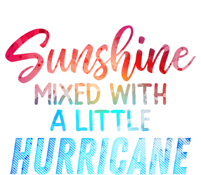 Sunshine Mixed With Little Hurricane Funny Positive Message Gift Women's V-Neck T-Shirt