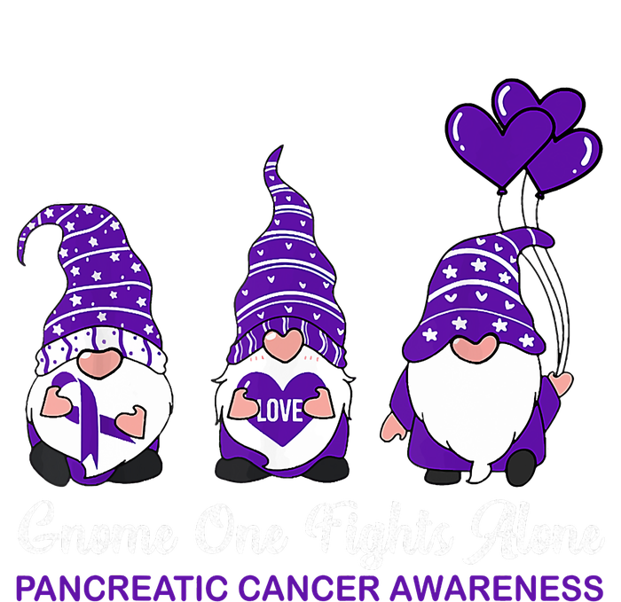 Gnome One Fights Alone Pancreatic Cancer Awareness Ribbon Ladies Essential Flowy Tank