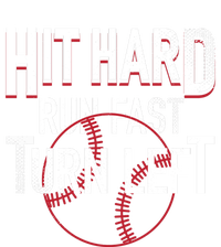 Hit Hard Run Fast Turn Left Funny Baseball Fan Coach Funny Gift Tie-Dye T-Shirt