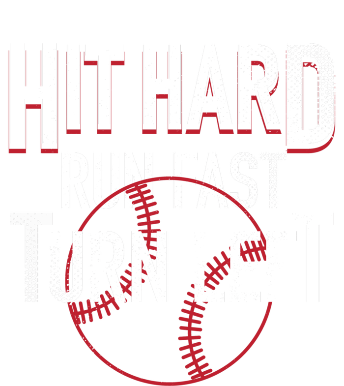 Hit Hard Run Fast Turn Left Funny Baseball Fan Coach Funny Gift Tie-Dye T-Shirt