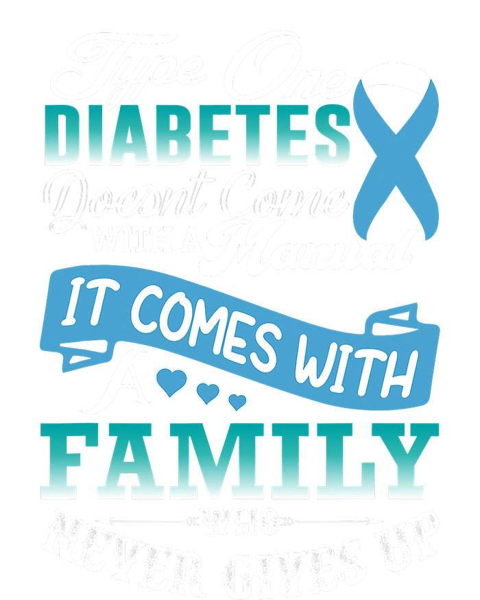 Type One Diabetes For Family Blue Ribbon Diabetic T1D Family T-Shirt