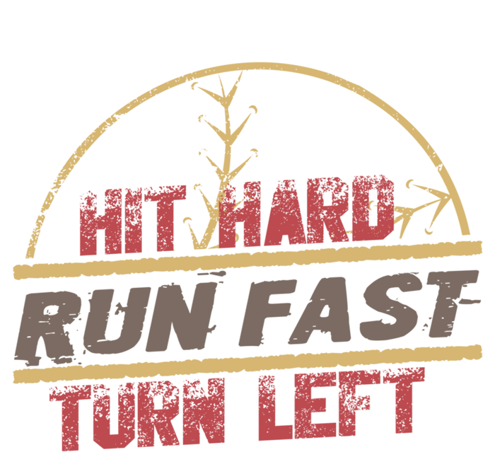 Hit Hard Run Fast Turn Left Funny Baseball Gift Premium Hoodie