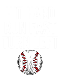 Vintage Hit Hard Run Fast Turn Left Baseball Funny Sport Gift T-Shirt