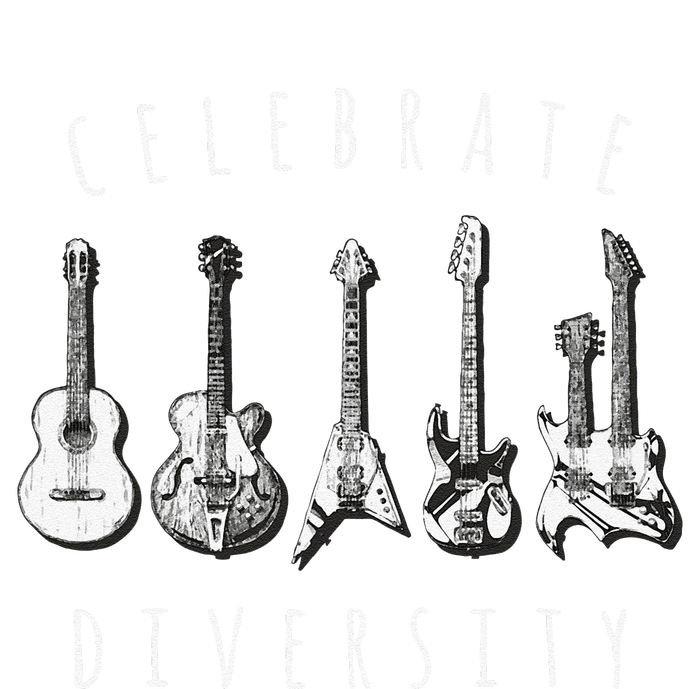 Celebrate Diversity Acoustic Guitar Musician Full-Length Apron With Pockets