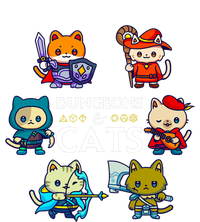 Dungeons And Cats RPG D20 Dice Nerdy Fantasy Gamer Cat Gift T-Shirt