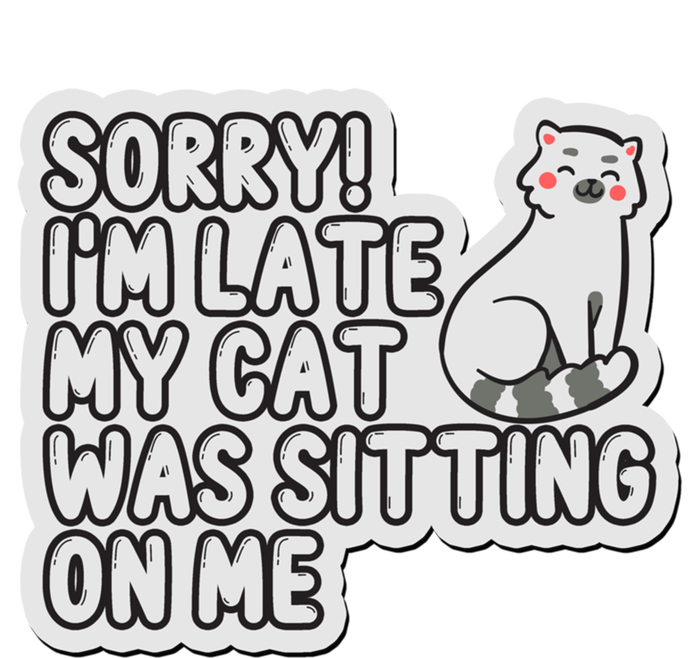 Sorry I Am Late My Cat Was Sitting On Me Cat Lover Designs Funny Gift Kids Sweatshirt