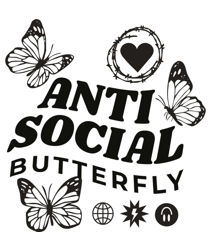 Anti Social Butterfly Retro T-Shirt