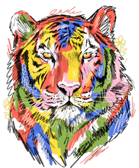 Colorful Tiger Animal Art Women's Racerback Tank