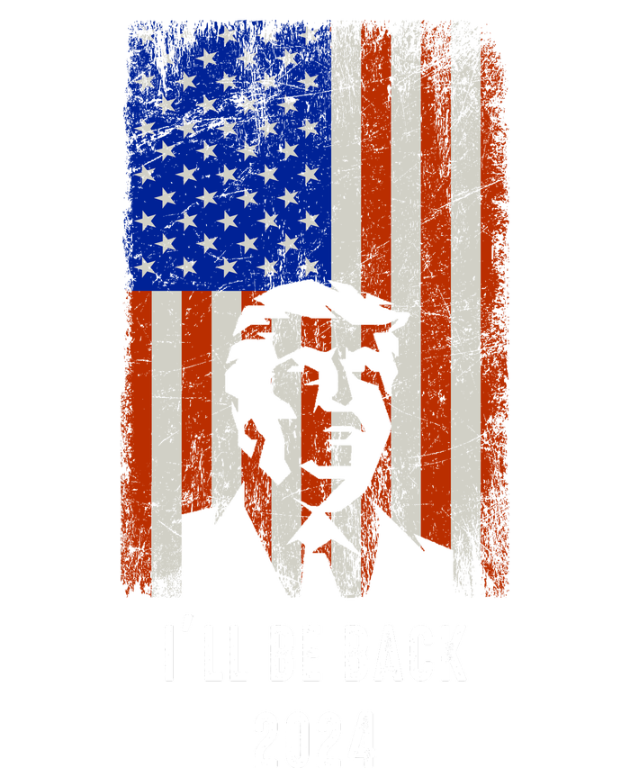 Donald Trump I'll Be Back Trump 2024 Vintage Flag Women's V-Neck T-Shirt