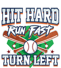 Funny Hit Hard Run Fast Turn Left Baseball Design Meaningful Gift Women's Long Sleeve Flannel Pajama Set 