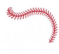 Hit Hard Run Fast Turn Left Funny Baseball Player And Fan Gift Ceramic Bell Ornament