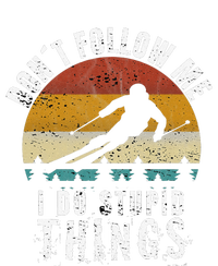 Don't follow me I do stupid things Cool Vintage Skiing Yupoong Adult 5-Panel Trucker Hat