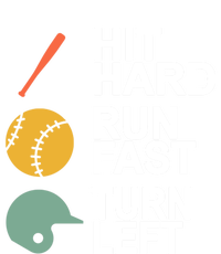 Retro Hit Hard Run Fast Turn Left Baseball Funny Sport Cool Gift Ladies Essential Tank