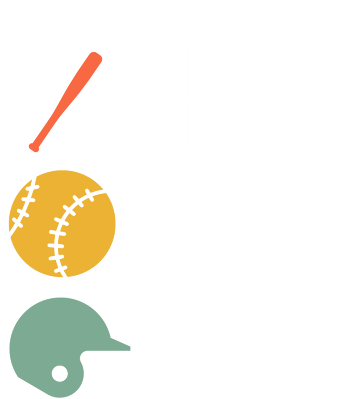 Retro Hit Hard Run Fast Turn Left Baseball Funny Sport Cool Gift Ladies Essential Tank