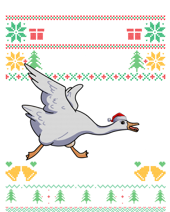 Honking Through The Snow Funny Goose Ugly Christmas Sweater Gift Short Acrylic Beanie