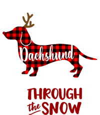 Merry Christmas Dachshund Dog Through The Snow Red Plaid Gift T-Shirt