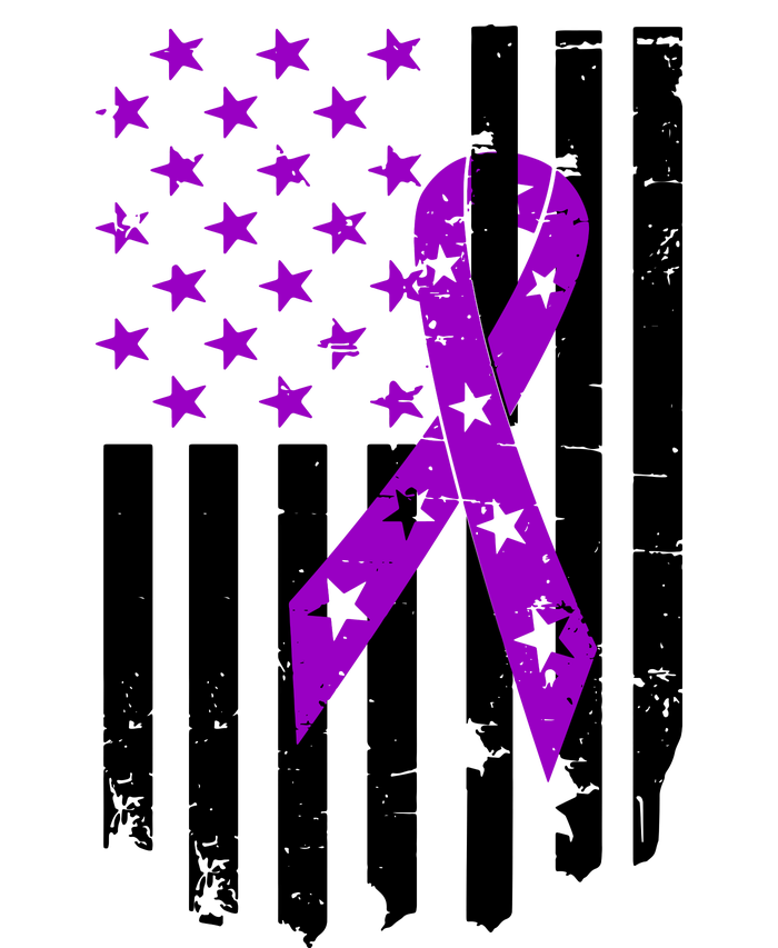 Purple Ribbon US Flag Epileptic Epilepsy Awareness Month Adult ChromaSoft Performance T-Shirt