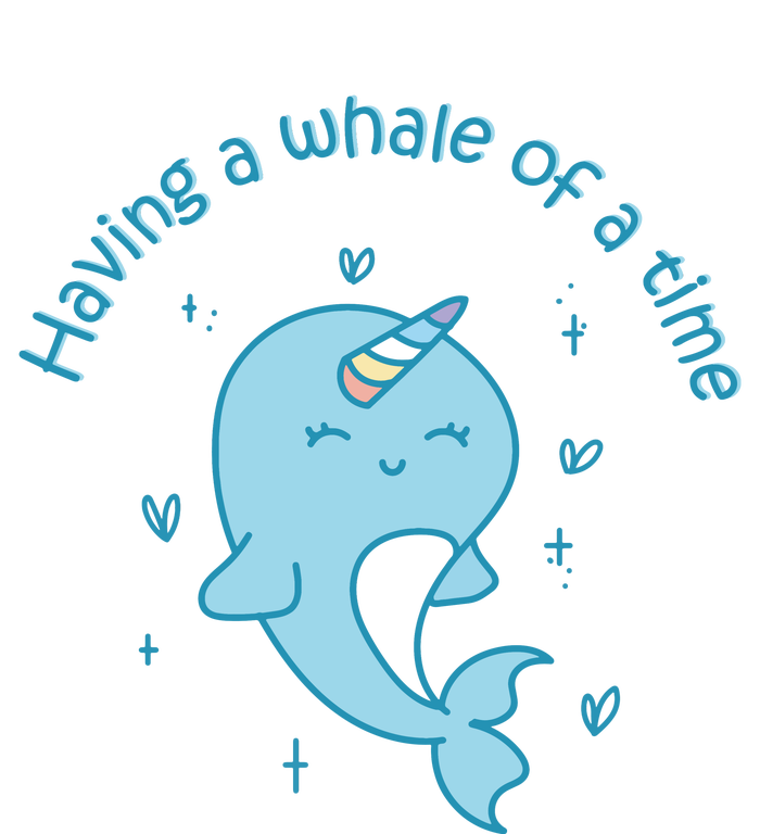 Having A Whale Of A Time Cute Kawaii Narwhal For Whale Lovers Happy Slogans Youth Performance Sprint T-Shirt