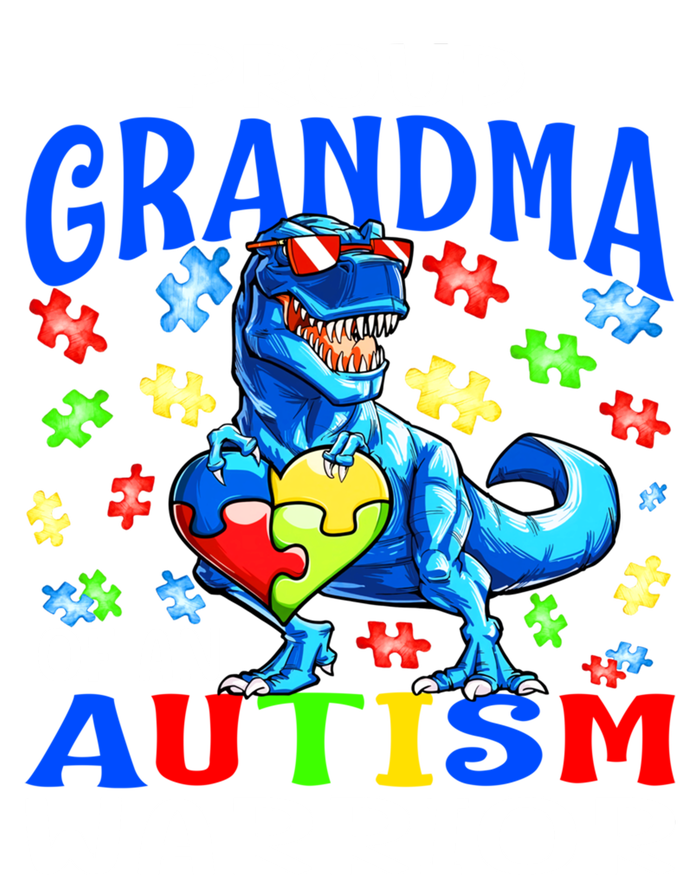 Proud Grandma Of An Autism Warrior Dinosaur Cool Gift Toddler Hoodie