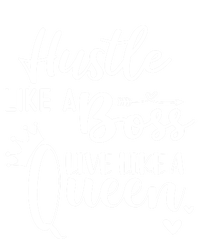 Hustle Like A Boss Live Like A Queen Gift Wife Mom Boss Cool Gift Stripe Pom Pom Beanie