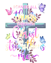 I Can Do All Things Through Christ Butterfly Art Gift Religious Cute Gift Women's Tri-Blend 3/4-Sleeve Raglan Shirt