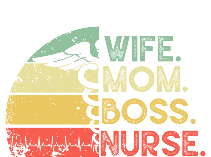 Nurse Wife Mom Boss Retro Nurse Nursing Rn Lpn Mothers Day Gift T-Shirt