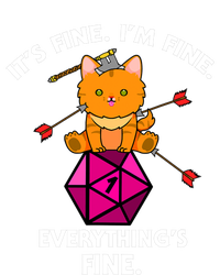 Its Fine Im Fine Everythings Fine Funny D20 Fail Dungeon Cat T-Shirt