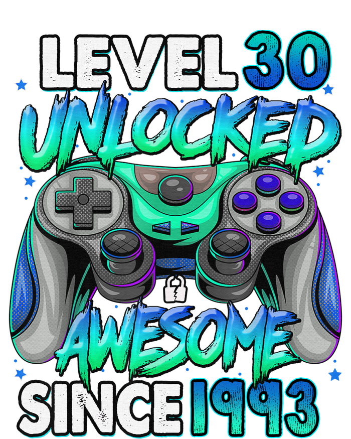 30th Gaming Birthday gift Level 30 Unlocked Awesome Video Game 1993 Birthday Tie-Dye T-Shirt