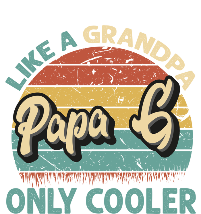 Papa G Like A Grandpa Only Cooler Vintage Dad Fathers Day Gift V-Neck T-Shirt