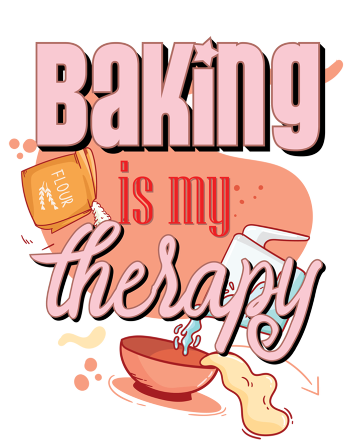 Baking Is My Therapy Funny Pastry Baker Gift Full-Length Apron With Pockets