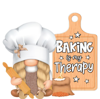 Baking Is My Therapy Gnome Baker Cookie Cupcake Bread Funny Gift Sweatshirt Cinch Pack Bag