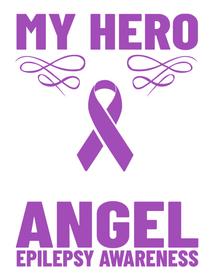 Epilepsy Ribbon My Hero Is Now My Angel Epilepsy Awareness Cute Gift T-Shirt