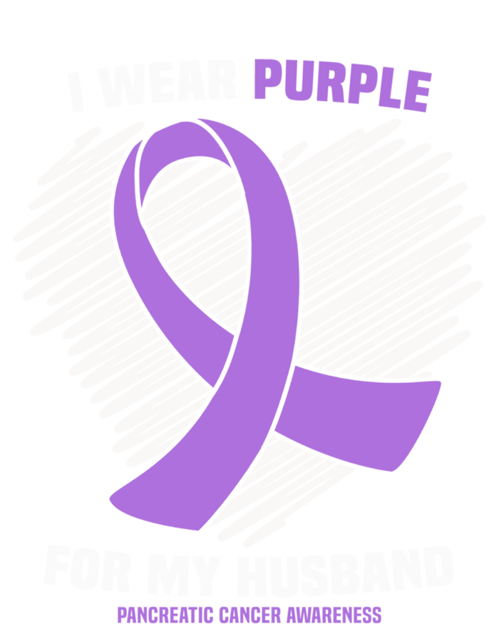 I Wear Purple For My Husband Pancreatic Cancer Awareness Gift Sustainable Beanie