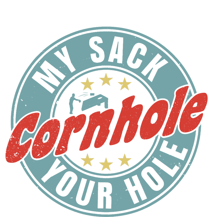 My Sack Your Hole Funny Cornhole Sack Toss Circle Distressed Sustainable Knit Beanie