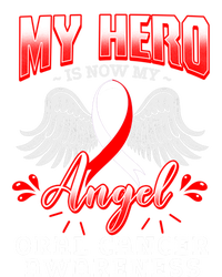 My Hero Is Now My Angel Oral Cancer Awareness Warrior Gift Stripe Pom Pom Beanie