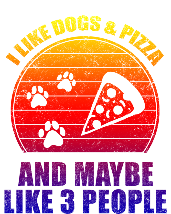 I Like Dogs And Pizza And Maybe 3 People Retro Funny Dog Pizza Gift T-Shirt