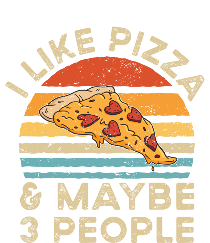 I Like Pizza And Maybe 3 People Retro Vintage Gift T-Shirt