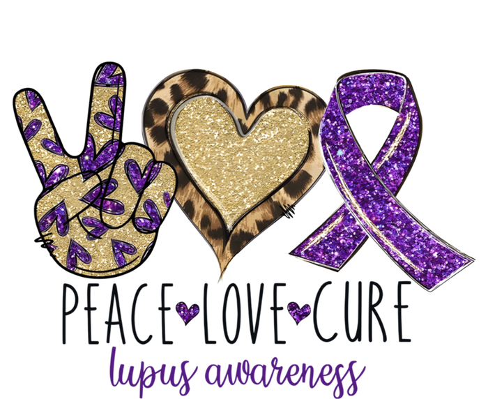 Peace Love Cure Lupus Awareness Purple Ribbon Leopard Gift Valucap Bio-Washed Visor