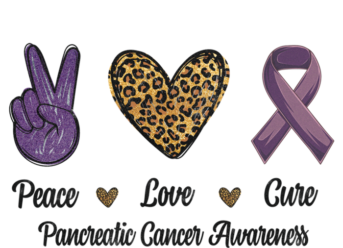 Peace Love Cure Pancreatic Cancer Awareness Leopard Gift Kids T-Shirt