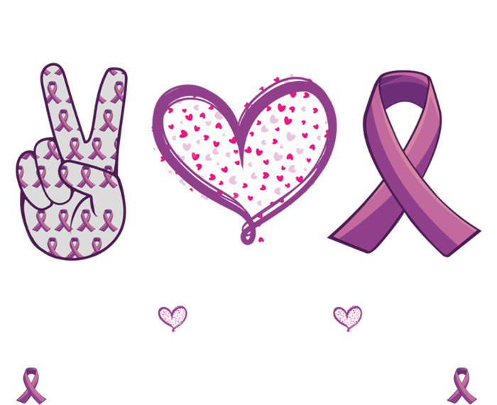 Peace Love Cure Pancreatic Cancer Awareness Gift Sustainable Knit Beanie