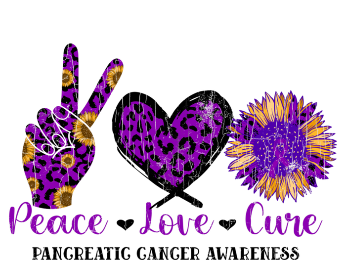 Peace Love Cure Pancreatic Cancer Awareness Purple Graphic Meaningful Gift Hoodie