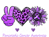 Peace Love Cure Pancreatic Cancer Awareness Purple Sunflower Cute Gift T-Shirt