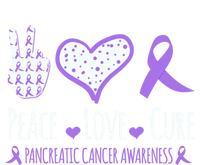 Peace Love Cure Pancreatic Cancer Awareness Ribbon Pink Gift T-Shirt