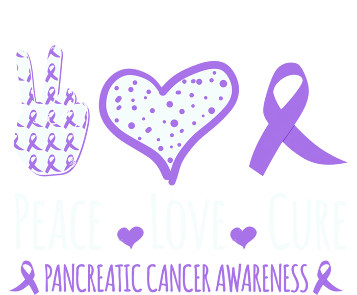 Peace Love Cure Pancreatic Cancer Awareness Ribbon Pink Gift T-Shirt