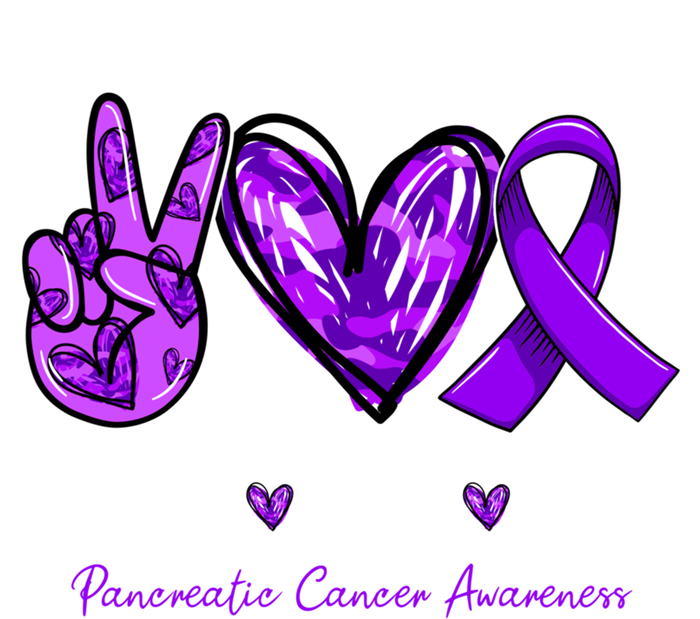 Peace Love Cure Purple Ribbon Pancreatic Cancer Awareness Gift Women's T-Shirt